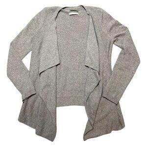 Velvet Graham & Spencer 100% Cashmere Soft Beige Open Front Drape Cardigan Wrap